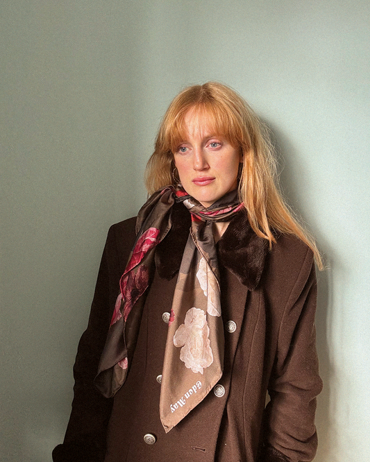 Large Autumn Rose Silk Scarf