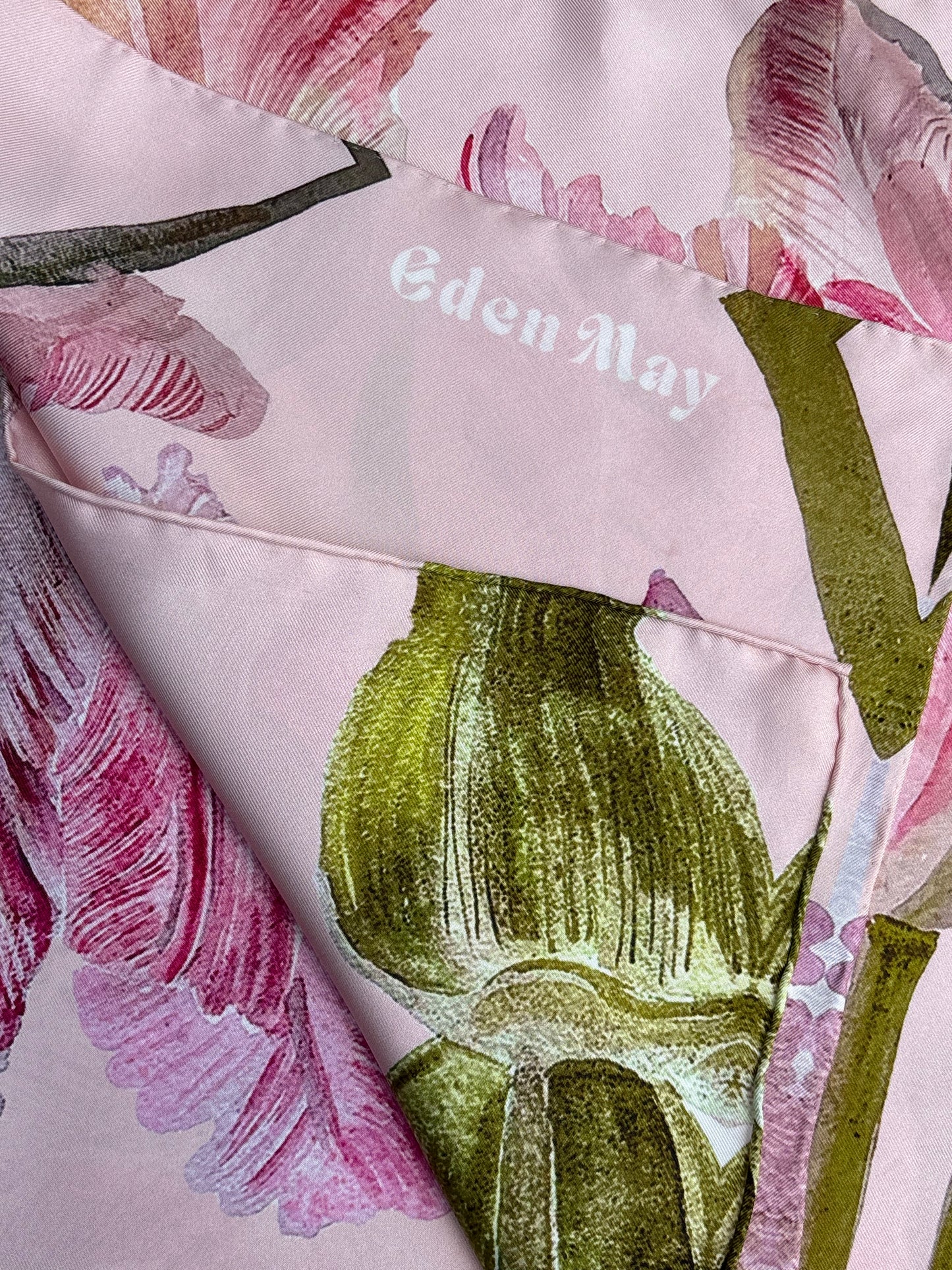 Tulip Pink Silk Scarf 65