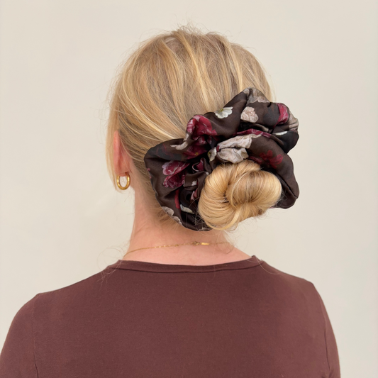 Autumn Rose Silk Scrunchie