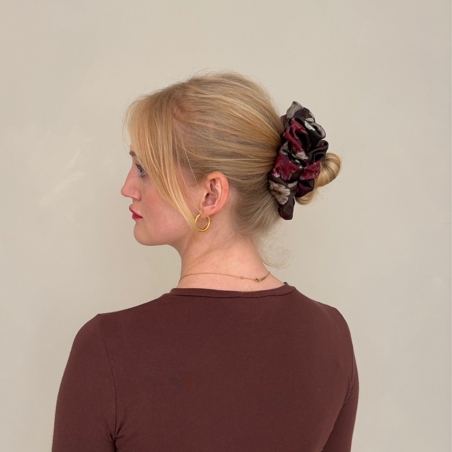 Autumn Rose Silk Scrunchie