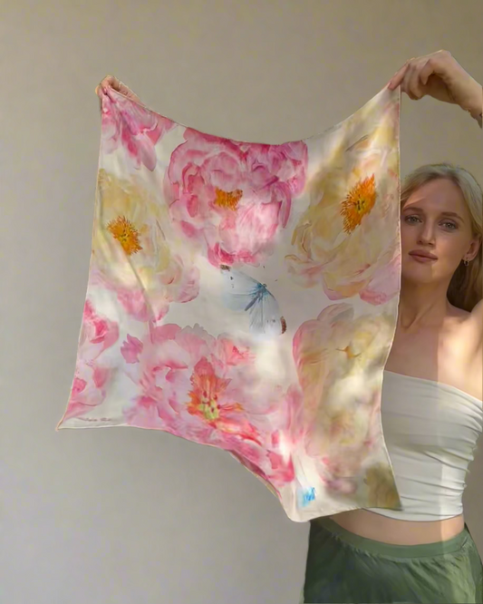 Peony Silk Scarf