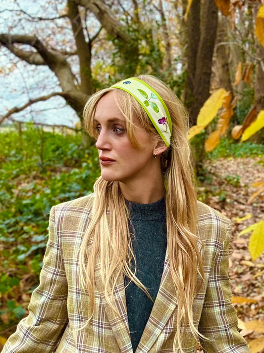 Green Butterfly Silk Hair Ribbon