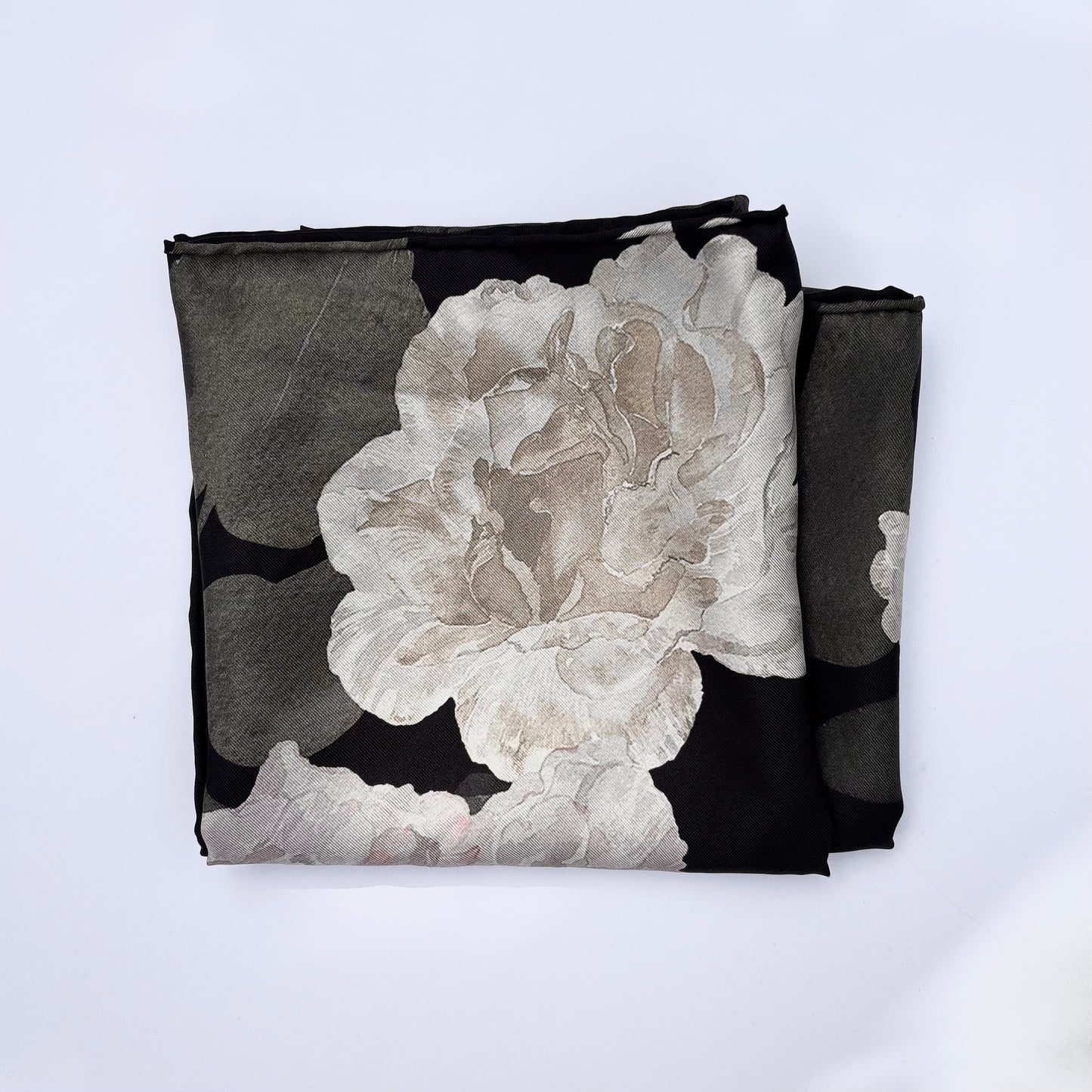Black Rose Silk Scarf