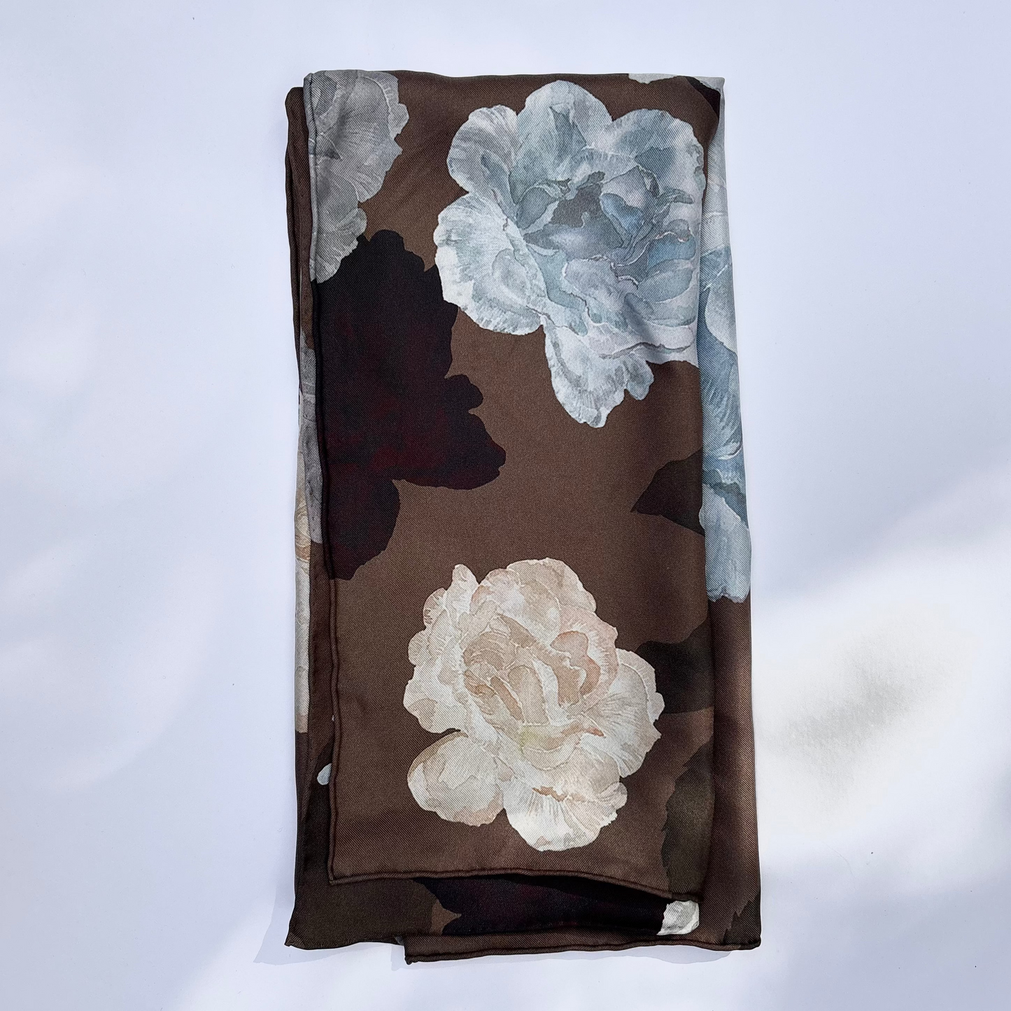 Sapphire Rose Silk Scarf