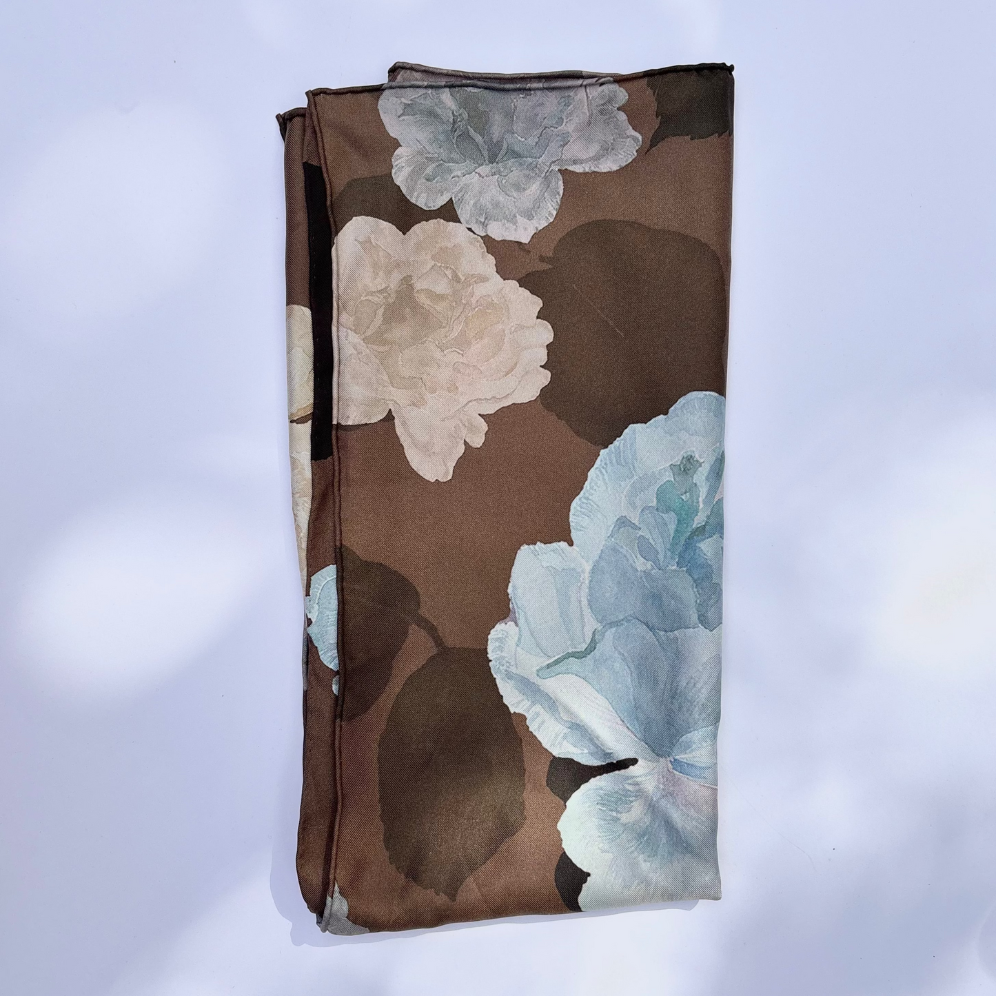 Sapphire Rose Silk Scarf