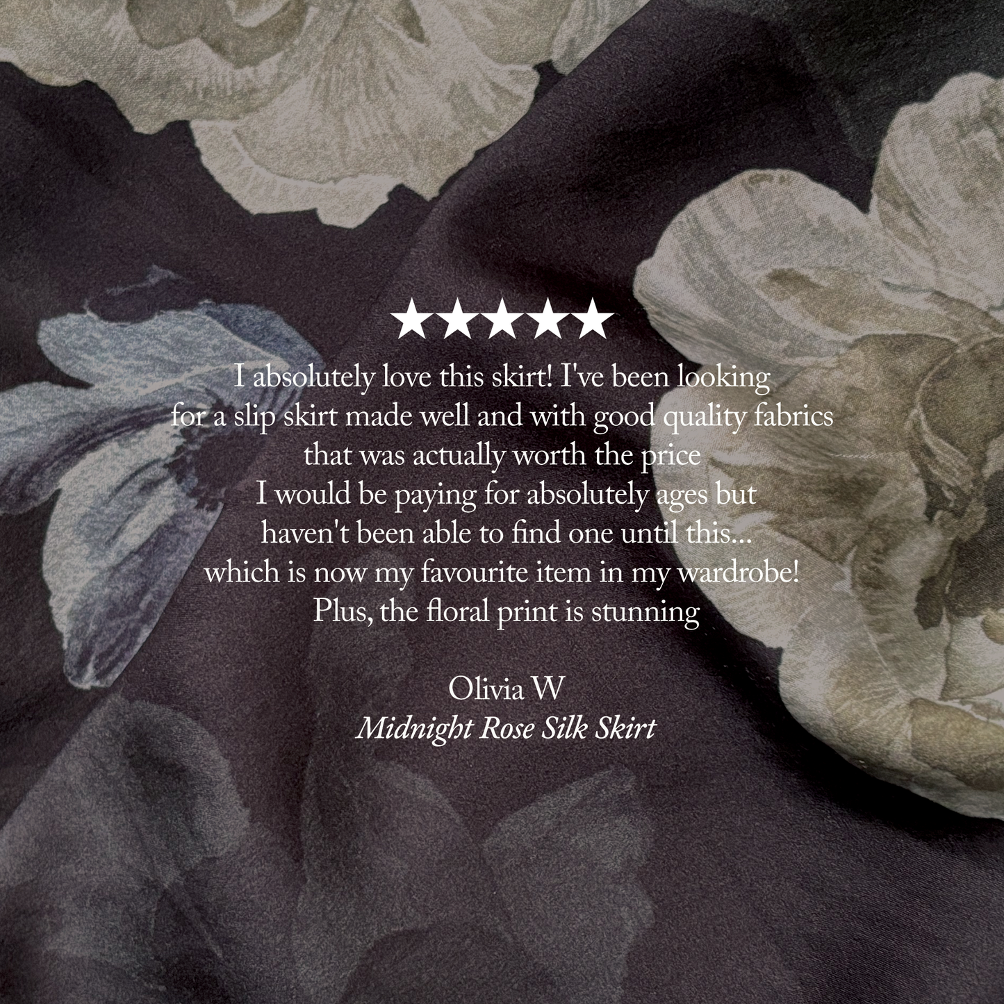 Midnight Rose Silk Midi Skirt