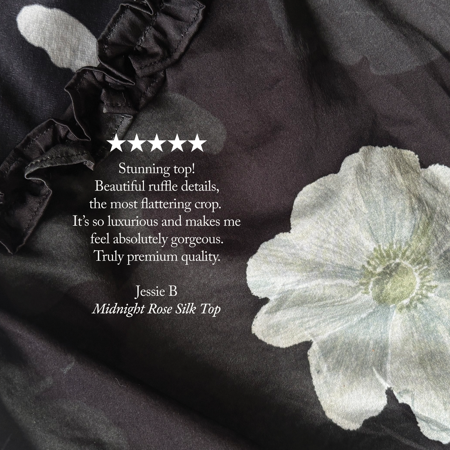 Midnight Rose Silk Cropped Cami Top