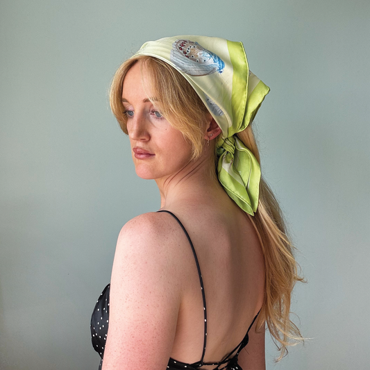Matcha Butterfly Silk Scarf