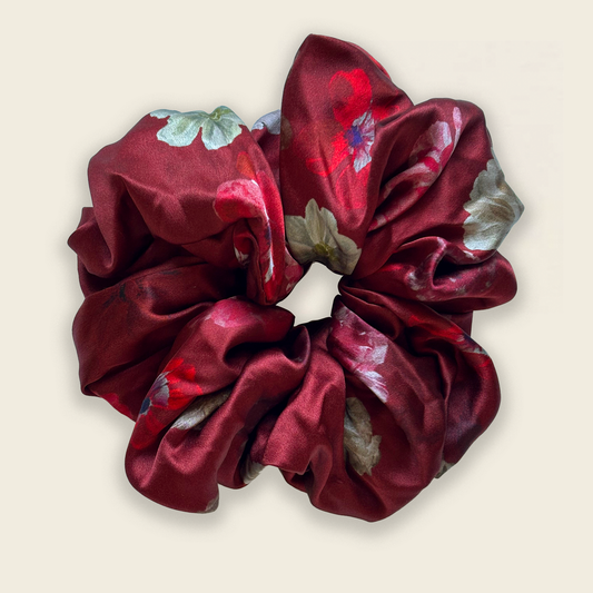 Ruby Rose Silk Scrunchie