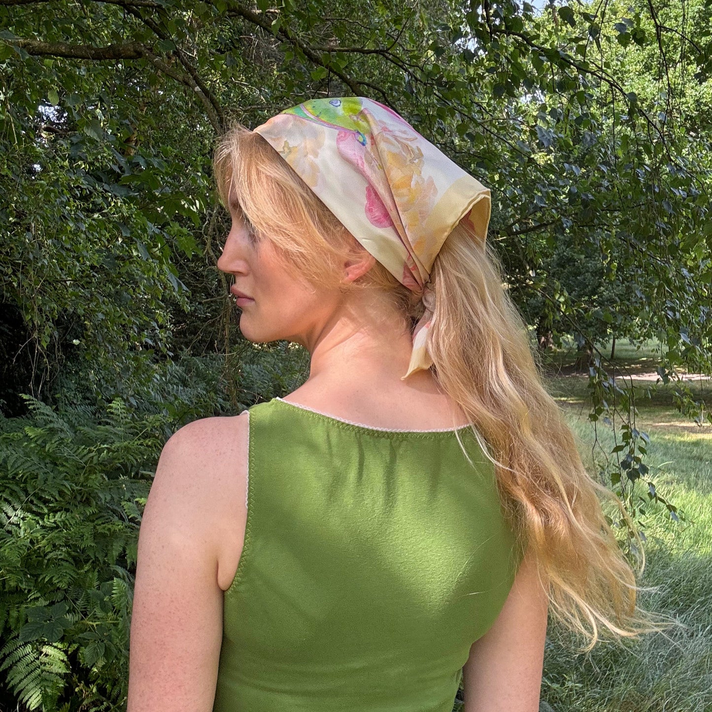 Butter Peony Silk Scarf