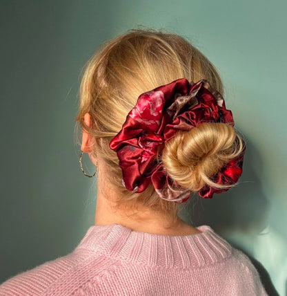 Ruby Rose Silk Scrunchie