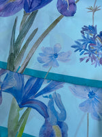 Iris Turquoise Silk Scarf 65