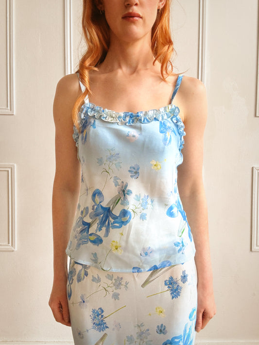 Iris Blue Silk Cami Top (Coming Soon)