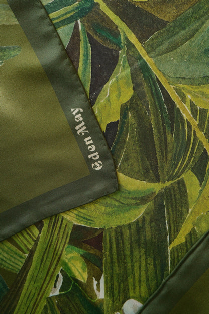 Large Moss Orchid Silk Scarf