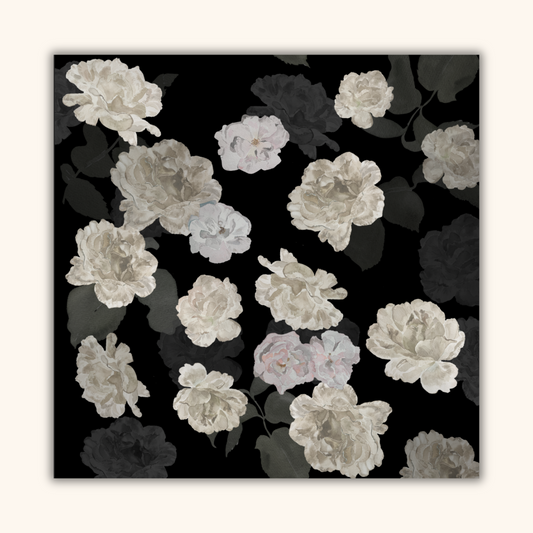Black Rose Silk Scarf
