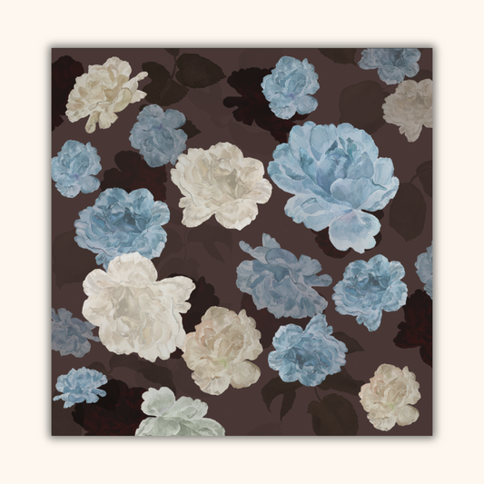 Sapphire Rose Silk Scarf
