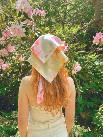 Large Peony Silk Scarf 90
