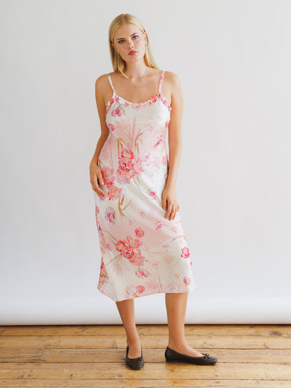 Silk Blush Pink Midi Dress