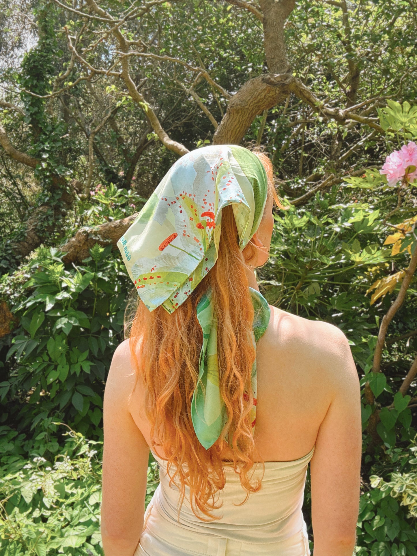 Large Lilium Silk Scarf 90