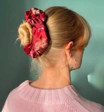 Ruby Rose Silk Scrunchie