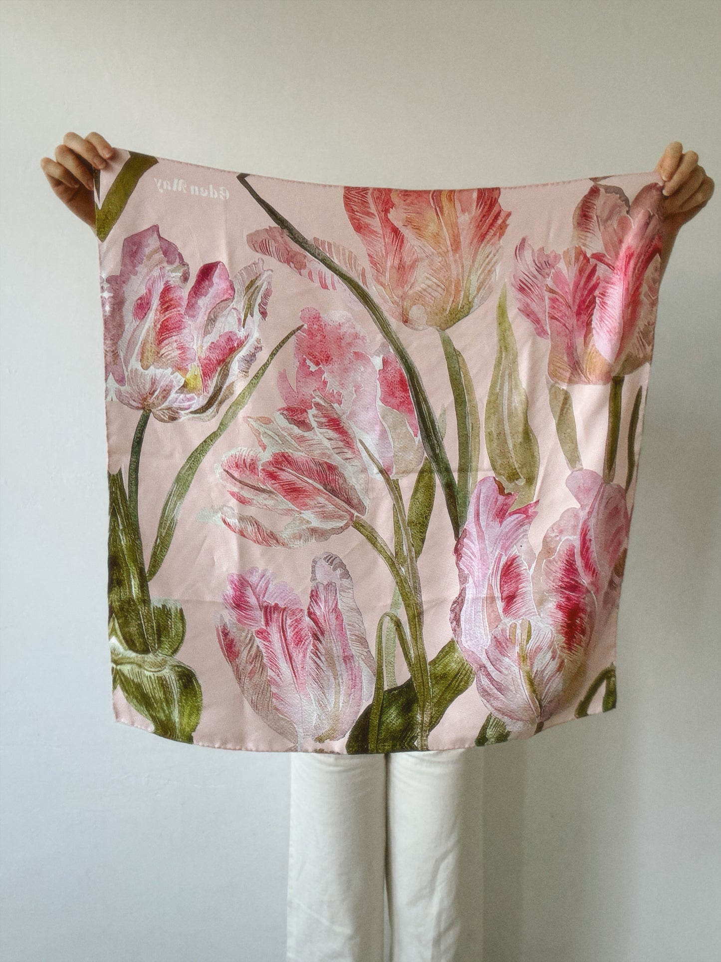 Tulip Pink Silk Scarf 65