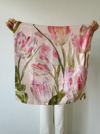 Tulip Pink Silk Scarf 65