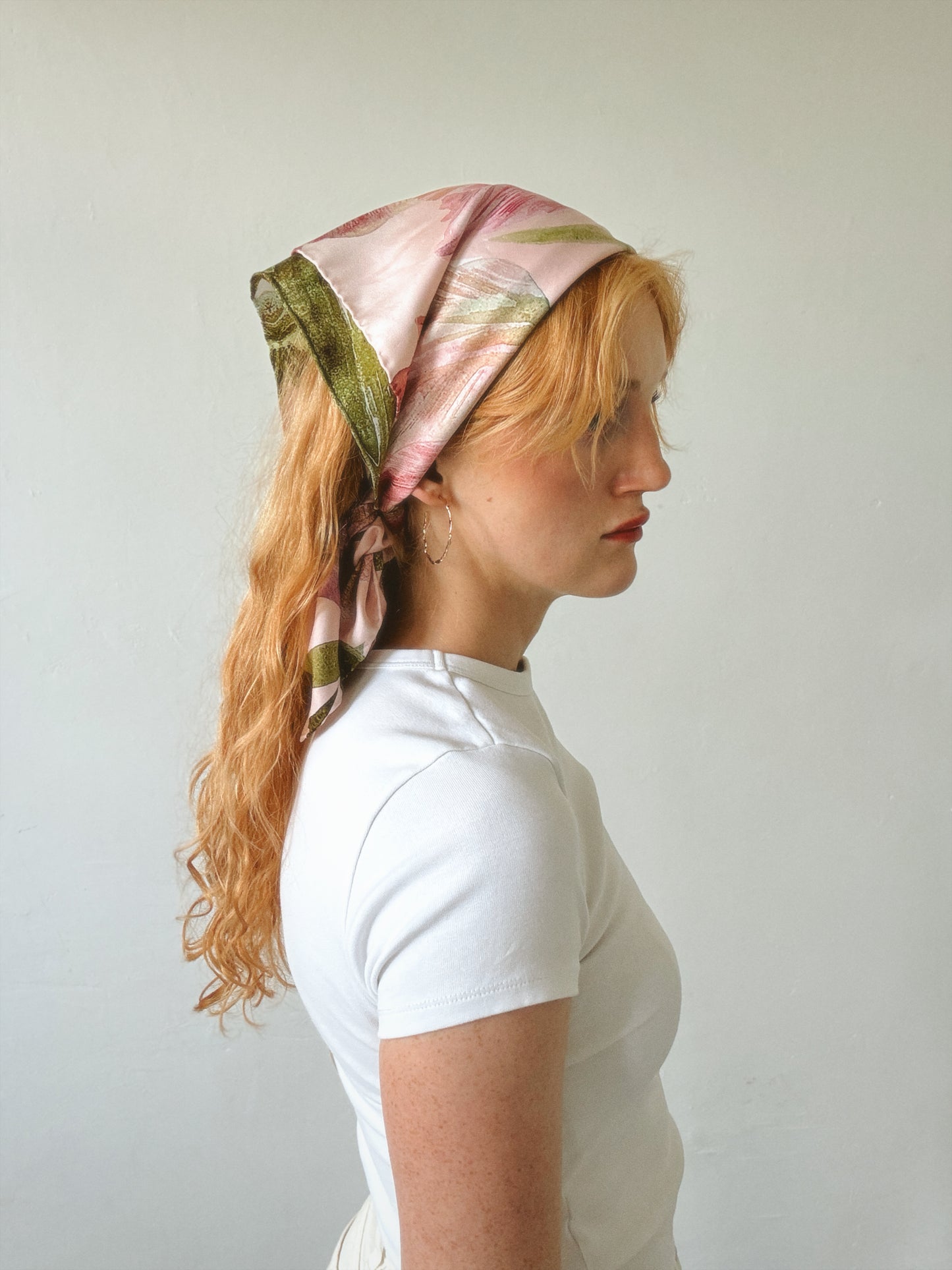 Tulip Pink Silk Scarf 65