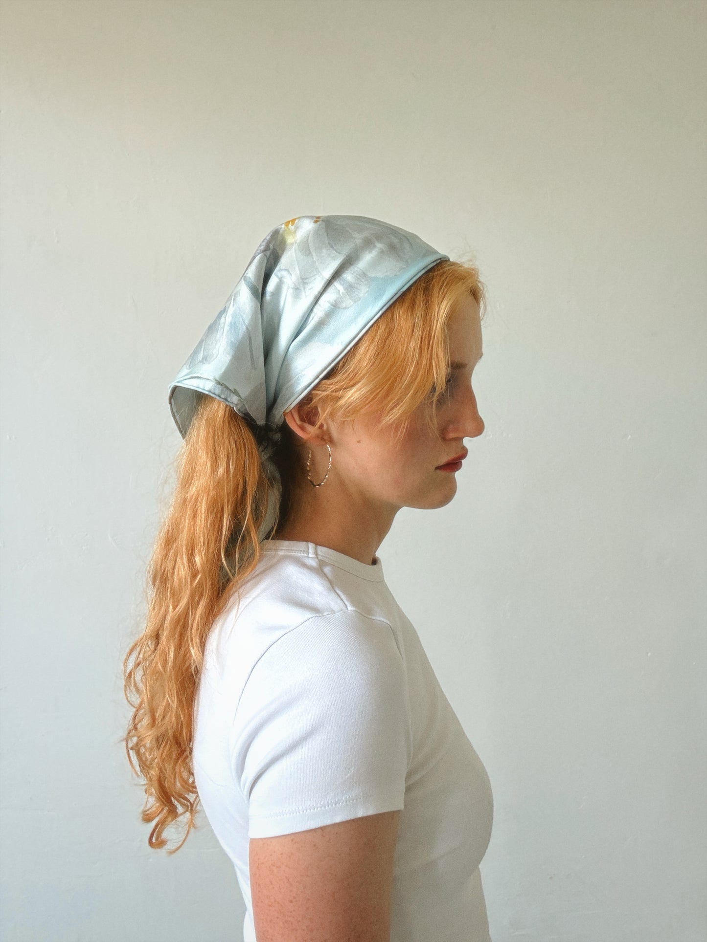 Marie Light Blue Butterfly Silk Scarf 65