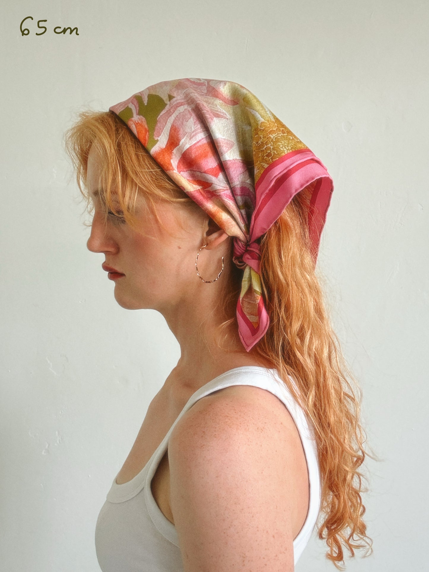 Strawberry Sorbet Dahlia Silk Scarf