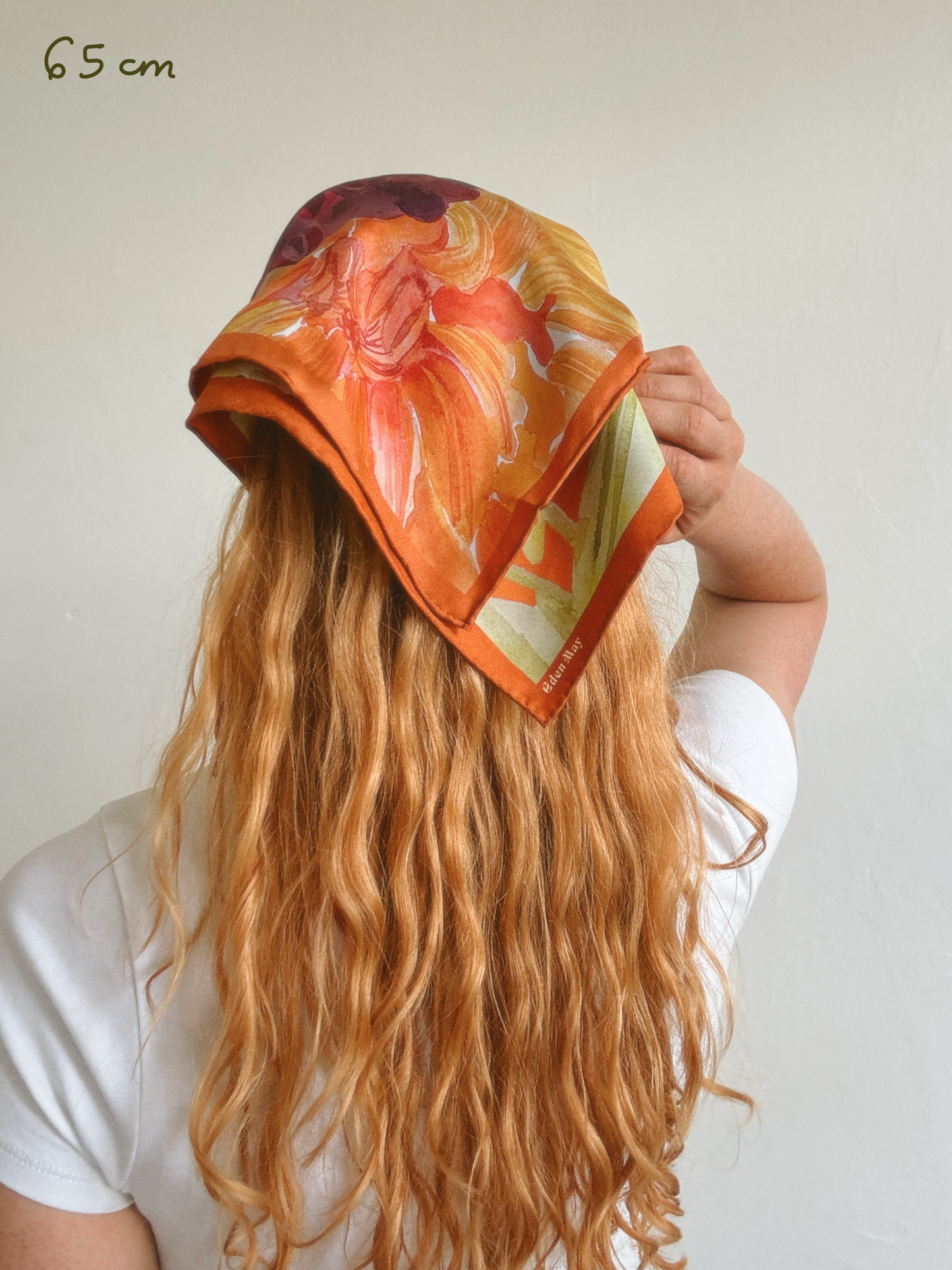 Tangerine Dream Dahlia Silk Scarf