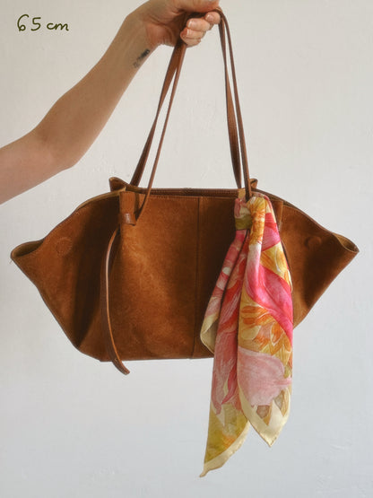 Golden Dahlia Silk Scarf
