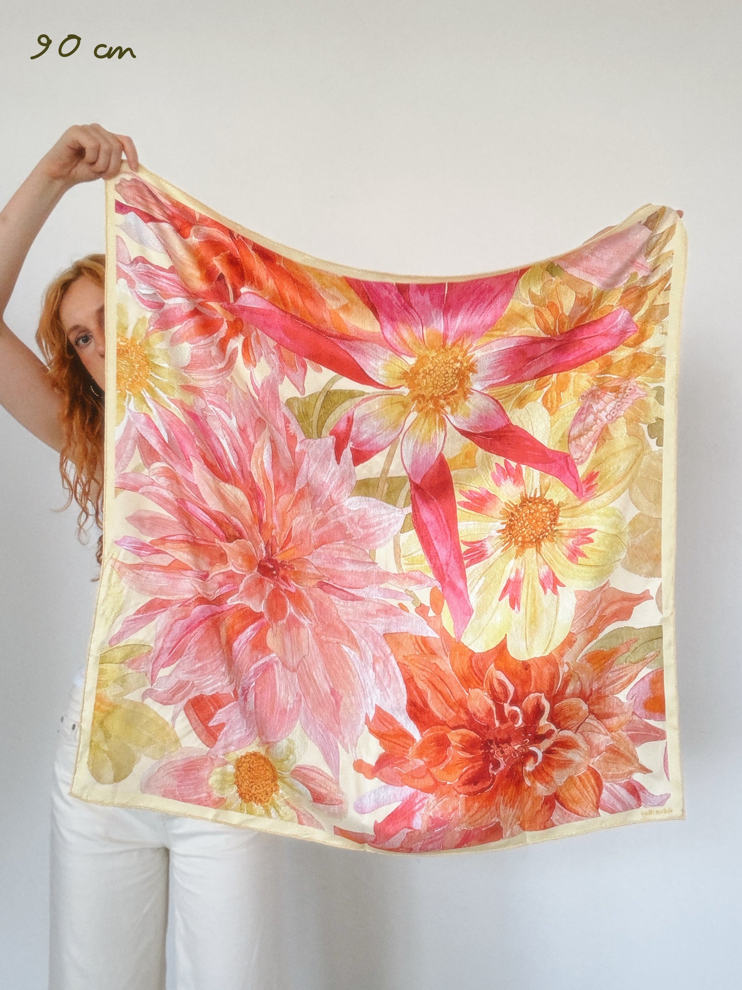 Golden Dahlia Silk Scarf