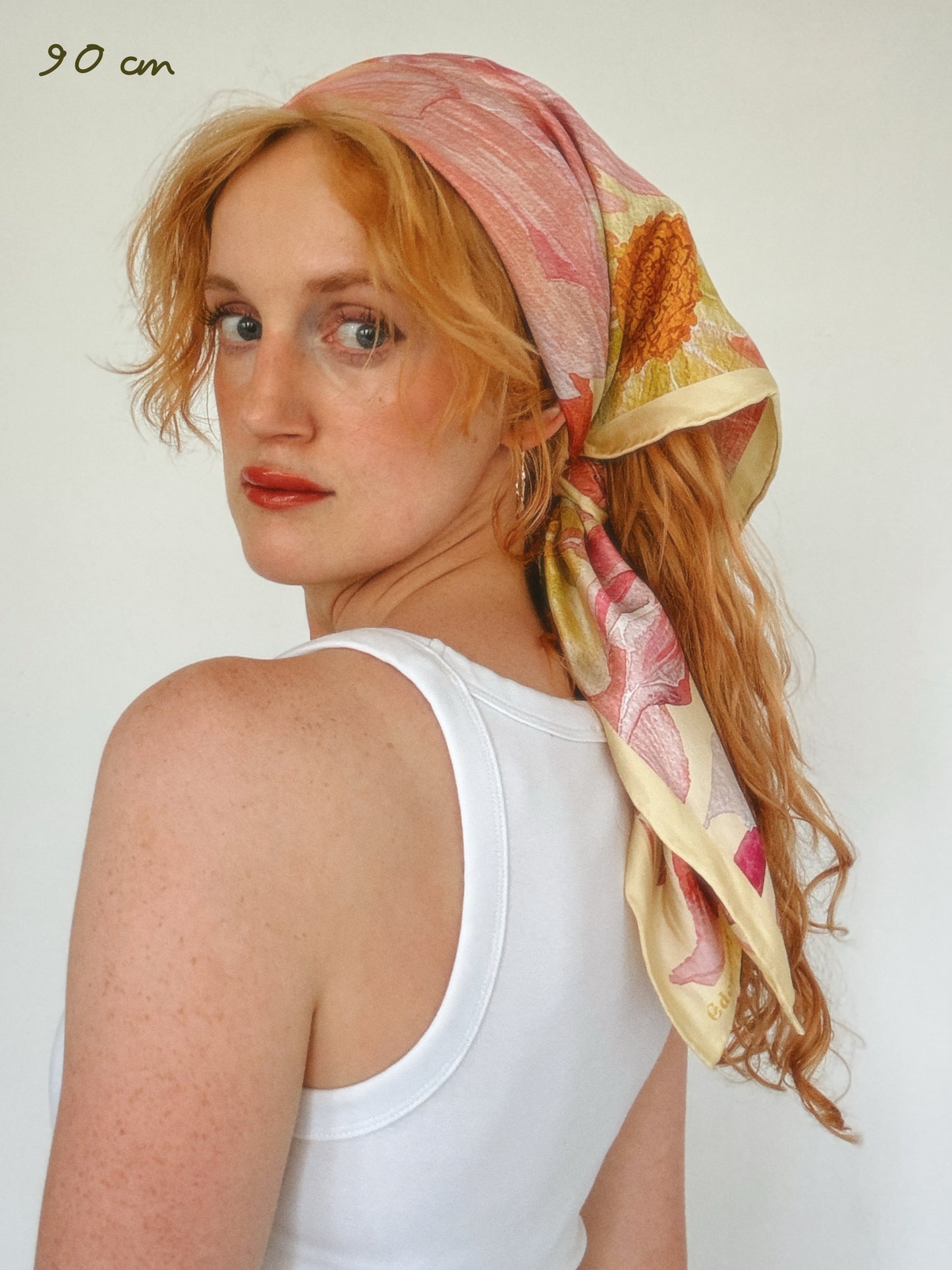Golden Dahlia Silk Scarf