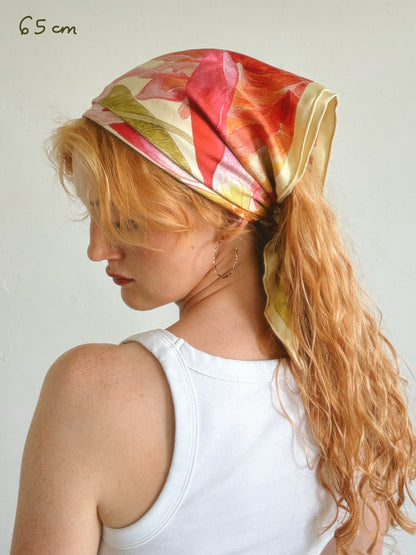 Golden Dahlia Silk Scarf