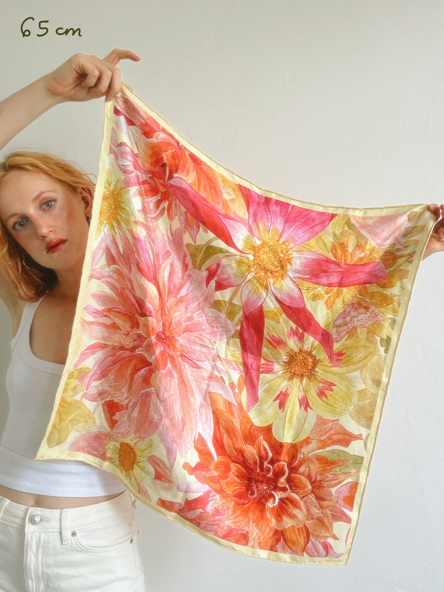 Golden Dahlia Silk Scarf