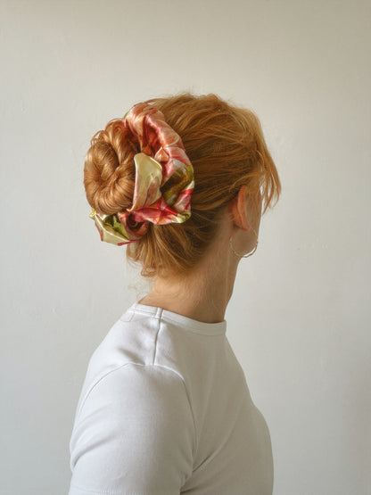 Dahlia Sorbet Silk Scrunchie
