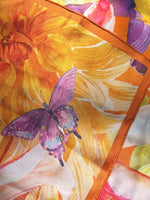 Tangerine Dream Dahlia Silk Scarf