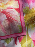 Strawberry Sorbet Dahlia Silk Scarf