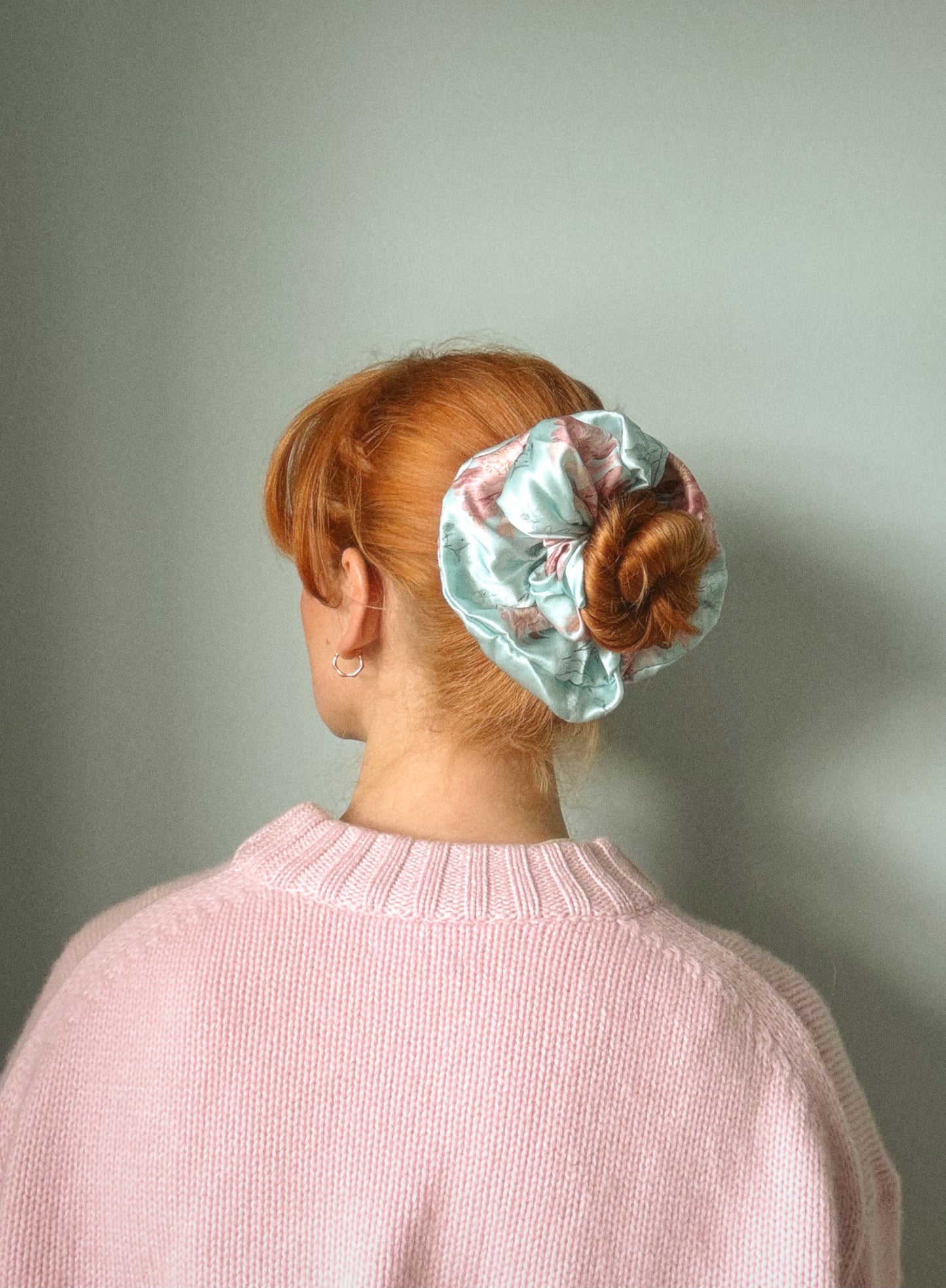 Marie Light Blue Silk Scrunchie