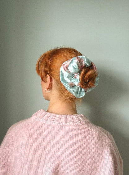 Marie Light Blue Silk Scrunchie