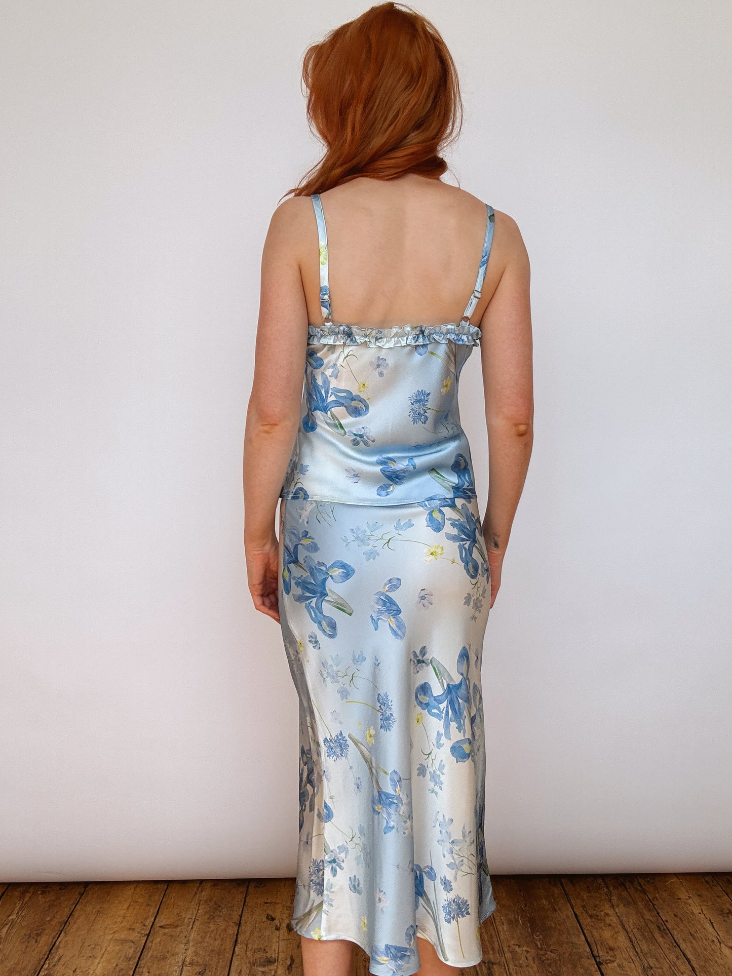 Silk Iris Blue Floral Cami Top