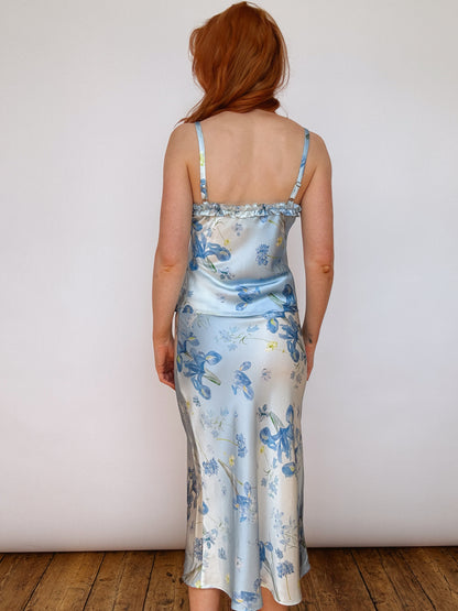 Silk Iris Blue Floral Cami Top