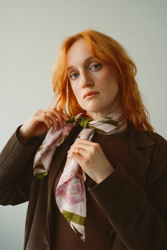 Tulip Pink Silk Scarf