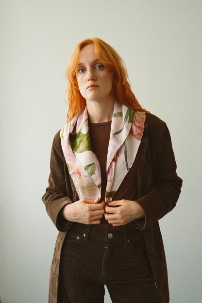 Tulip Pink Silk Scarf