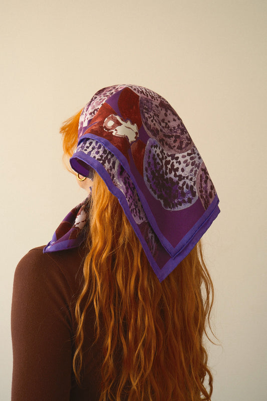 Royal Purple Orchid Silk Scarf