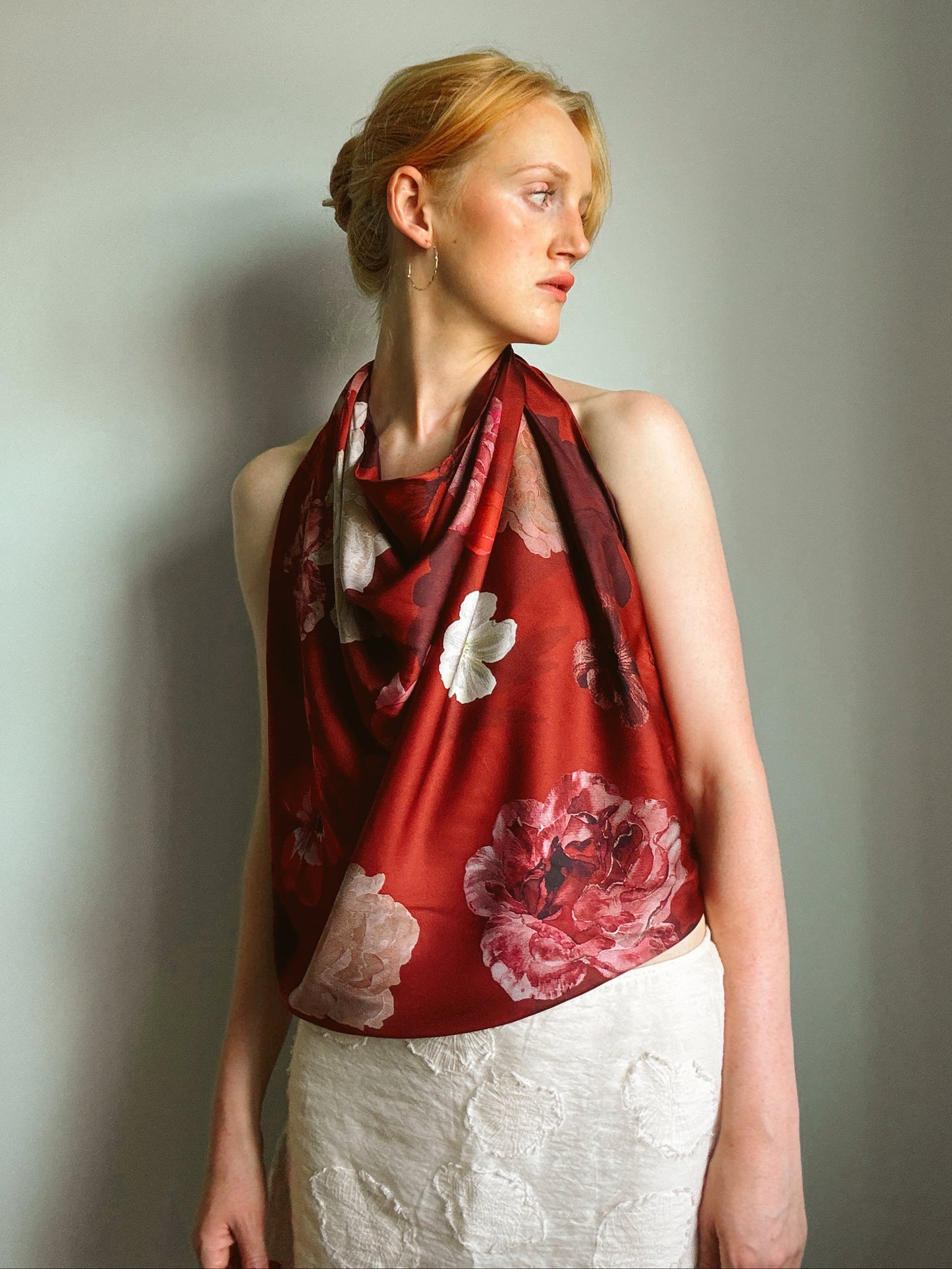 Ruby Rose Silk Scarf