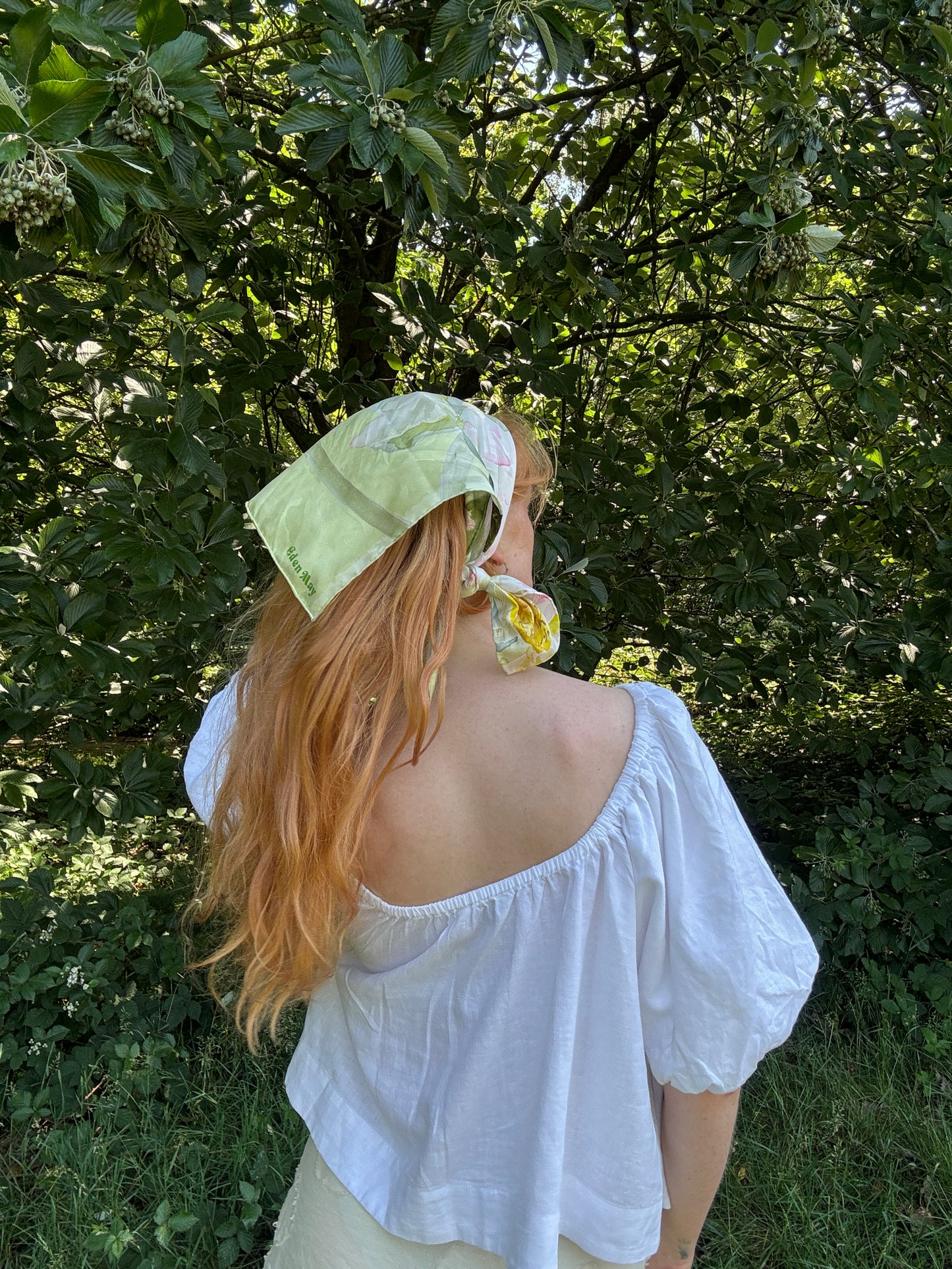 Monet Green Silk Scarf 65