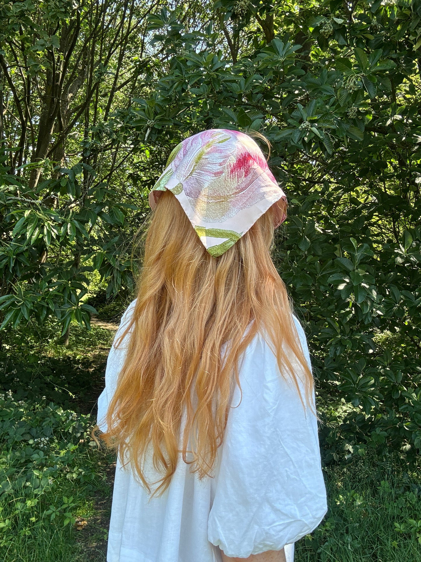 Tulip Pink Silk Scarf 65