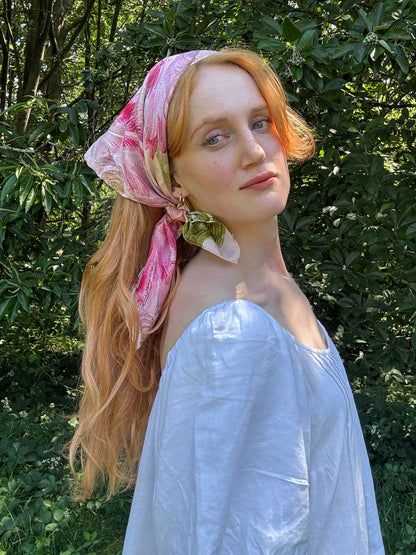 Tulip Pink Silk Scarf 65