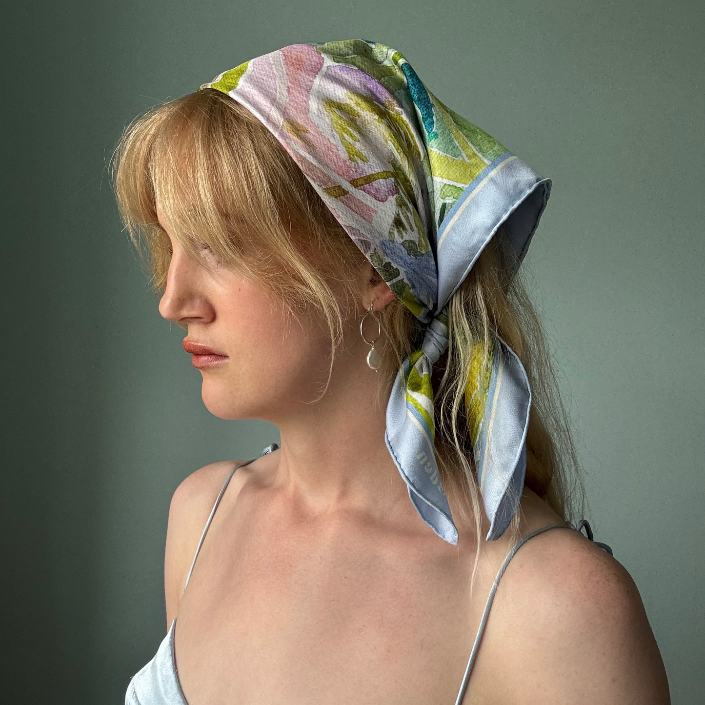 Cornflower Blue Silk Scarf